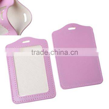 Wholesale Pink VerticalPolyurethane Custom Necklace ID Cards Badges Holders