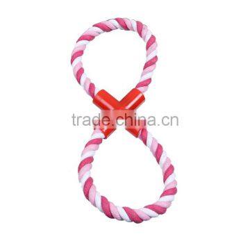 Plastic & Cotton Pet Products Chew Molar Toy Durable Infinity Symbol Fuchsia photo-3