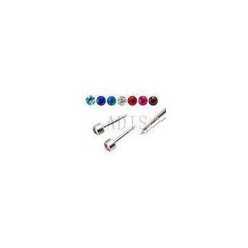 Full - Color Stone Body Piercings Jewelry Ear Stud Earring Without Nickel