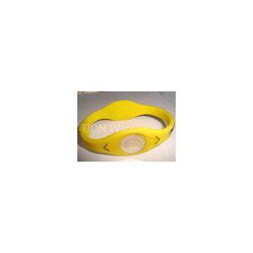 OEM custom design yellow silicone germanium titanium sports silicone energy bracelet