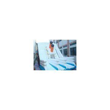 White Commercial Inflatable Slide / Double Lanes Titanic Inflatable Slide