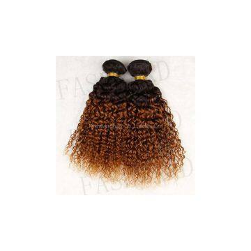 Ombre Hair weaving weft kinky curly 100% remy virgin hair