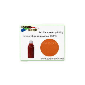 Оранжево - красная пигментная паста для печати на текстиле. Отличный производитель водной пигментной пасты.