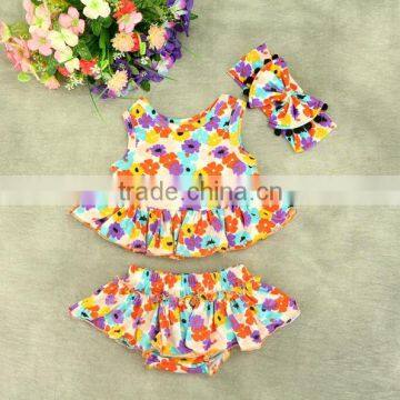 3-24M baby girls clothes spring vest and diaper cover set M7041217