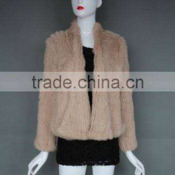 Hot Design Hot Sale Elegant Women's Rabbit Fur Coat Knitted