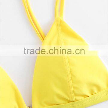 Women Beachwear Triangle Bikini Top Halter Padding Swimsuits photo-3