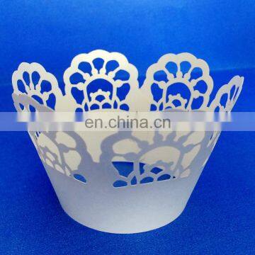 Beautiful carved Laser Cut cupcake wrappers birthday wedding party cake decoration baby shower gifts favors