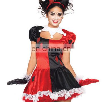 Women's Halloween Adult Harlequin Jester Fancy Dress Honey Clown AGC110