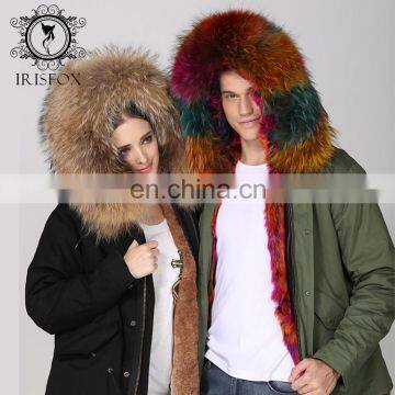 Hot selling 2016 real fur hood coat wholesale OEM warm raccoon fur coat