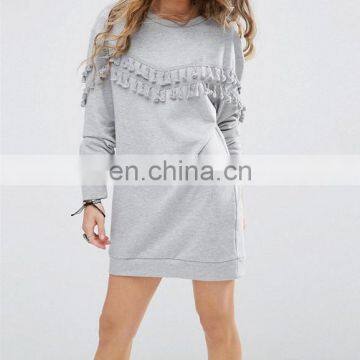 Autumn Women Sweater Pullover Fringe Top Coat Long Sleeve Hoodie Sweatshirt photo-2