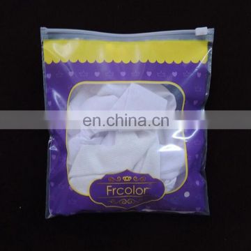 Custom PE Ldpe Shopping Plastic Bag,plastic slide zipper clear clothes bag with colorful printing