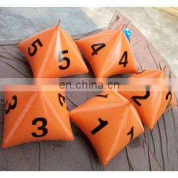 inflatable water buoy in pyramid shape for water sports event