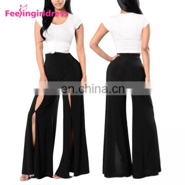 New Style Teens Sexy Wide Leg Pants Women'S Black High Waist Harem Pants Women