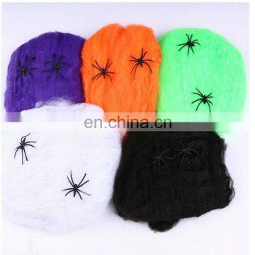 Halloween Spider Web With Spiders Multi Colored Webbing for Halloween Decorations photo-2