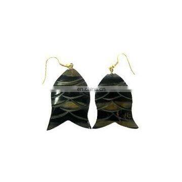 Latest Horn/ Bone Fish Pattern Fashion Earring