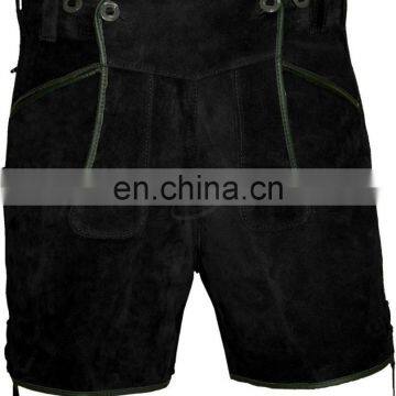 Lederhosen Leather Shorts Oktoberfest Trachten Bavarian Black (Trachten Bavarian Lederhosen)