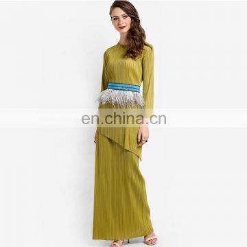 Wholesale plain Islamic dress Women pleats Islamic Clothing