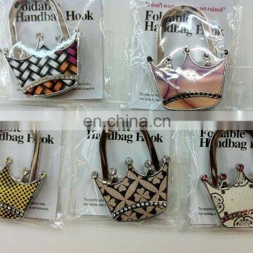 Enamel Cute Strawberry Cake Shaped Metal Folding Bag Purse Hook Handbag Hanger Holder photo-2