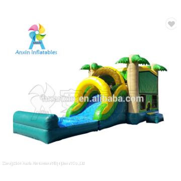 Cheap Price Tropical Type Kids Playground Giant Inflatable Bouncer Castle House With Slide For Children Sale photo-2