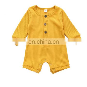 Newborn baby clothes solid color ribbed cotton jumpsuit rompers baby