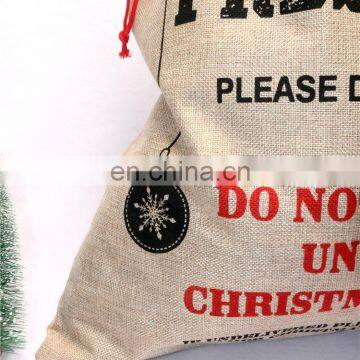 2020 New Christmas Linen Gift Bag Santa Claus Drawstring Canvas Santa Sack Christmas Stockings & Gift Holders Accessories photo-5