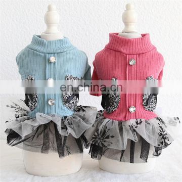 Adorable fashion sweet princess skirt fleece winter pet clothes dress