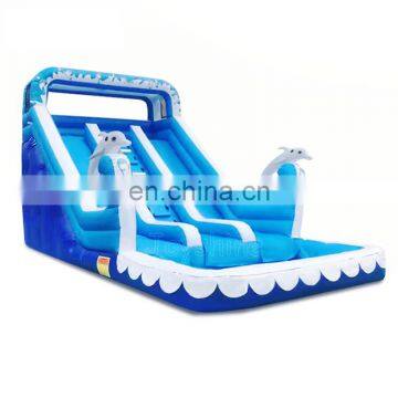 Dolphin Theme Inflatable Double Water Slide With Pool photo-2