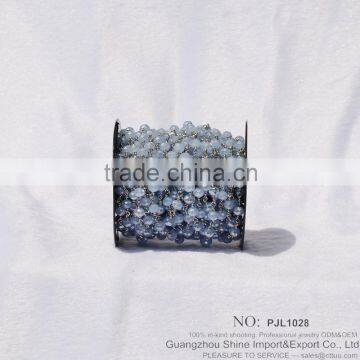 Faceted Colored Crystal Beads Wrap Chain Gold Plated Wire Chain for Jewelry Diy photo-2