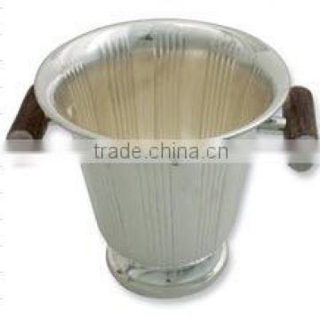 Brass Ice Bucket With Wooden Handle