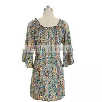 100% Silk Printed Ladies Short Sleeve Top photo-2