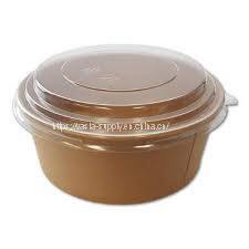 Eco friendly kraft bowls with lids biodegradable paper soup bowl kraft salad bowls