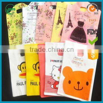 customized printing handle die cut plastic pe shopping bag