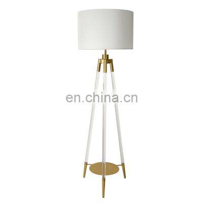 Simple three-legged bedside lamps with glass shade art supplies chrome lamp table light