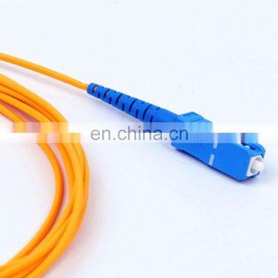 Blue Green Connector of Spiral SC APC to SC UPC Single Mode Simplex LSZH PVC  Fiber Jumper Patch Cord