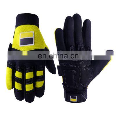 Handlandy soft yellow Synthetic neoprene construction impact oilfield workout hand working gloves mechanic gloves