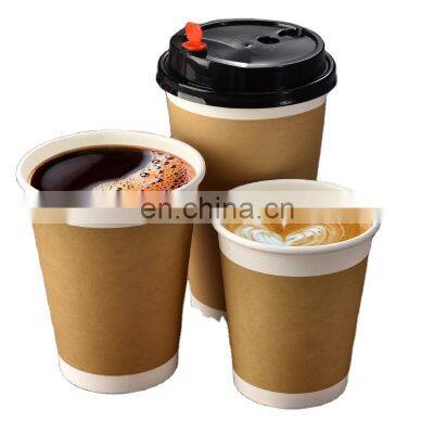 Disposable Custom Logo Printed coffee paper cup with Lids