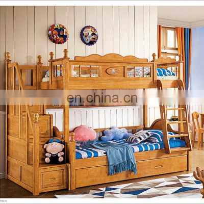 CBMmart Kids bedroom furniture solid oak wood luxury bunk bed