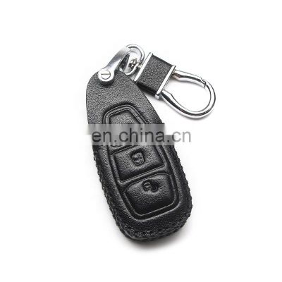 Wholesale Prices Durable Fob Genuine Leather Car Key Cover for Ford Mondeo Escape Raptor Mustang Focus