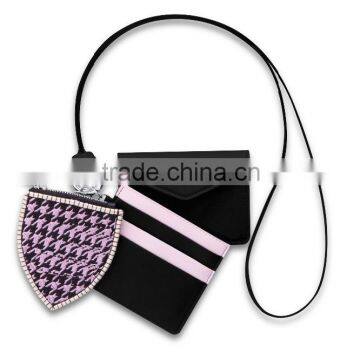 2016 New Design Genuine Calf Leather Contrast Color ID Business Name Credit Card Holder Change Purse for Ladies photo-2