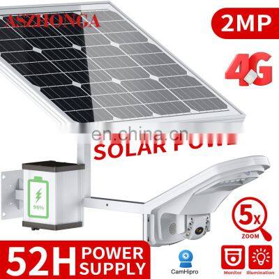 3G 4G SIM Card Floodlight HD 1080P Security IP Camera 2MP Outdoor PTZ CCTV Surveillance Cam 40W 20A Battery Solar Panel CamHi photo-2