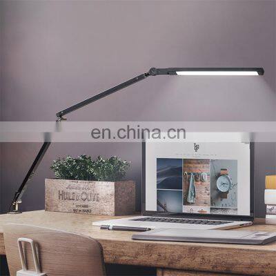 Desk Lamp with Clamp and Round Base Folding simple long arm Eye Caring office studying working indoor bedroom living desk lamp