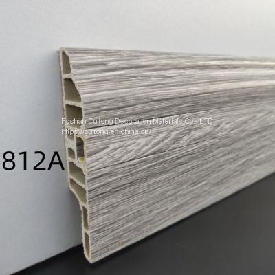 8cm imitation solid wood bamboo wood fiber baseboard PVC baseboard Waterproof hidden nail baseboard wood-plastic corner line