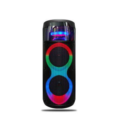 SING-E ZQS8222 40W Portable Wireless Speaker with Double Subwoofer Heavy Bass FM Radio, Microphone, Lights, Remote, EQ Mode