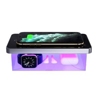 15W Desktop Wireless Charger Fast Charging Folding UVC LED Light Sterilization Box Multifunction Device Smart Watches Phones