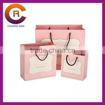 Pink paper factory made custom cheap shopping bags