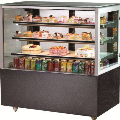 Refrigerated Rectangle Glass Marble Body Cake Cabinet