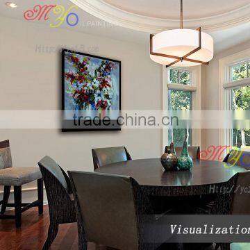 Knife Painted Modern Wall Art Picture Canvas Abstract Flower Oil Painting photo-4