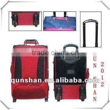 High quality 1680D red trolley luggage case