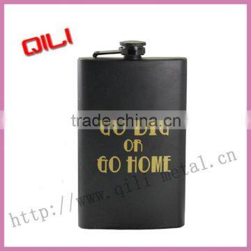 Painting stainless steel hip flask with screen silk