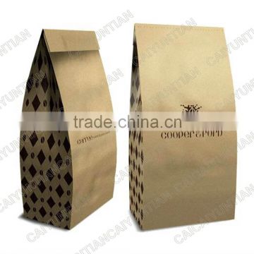 Ziplock stands up kraft paper bags for coffee, Whey protein powder package bag, Square bottom food package bag